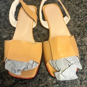 Evromoda Tan Elegant Tan Sandals 41 10.5 New